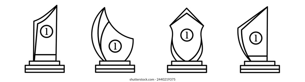 Icono de trofeo de diseño de línea negra. Ilustración vectorial