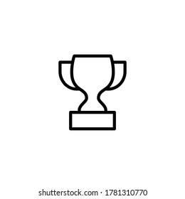 Trophy icon  in black line style icon, style isolated on white background