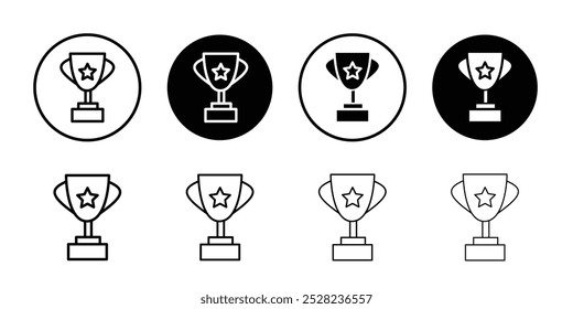 Ícone de troféu Vetor de contorno preto e branco