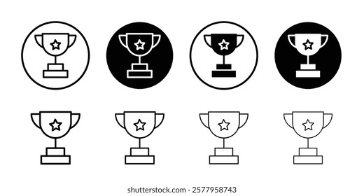 Trophy icon black and white vector sign