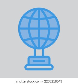 Icono de trofeo de estilo azul, utilizado para presentación de aplicaciones móviles del sitio web