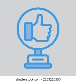Trophy icon in blue style, use for website mobile app presentation