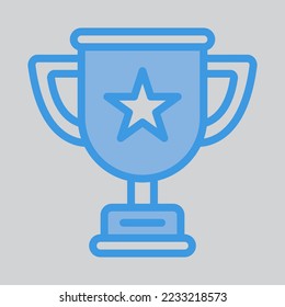 Trophy icon in blue style, use for website mobile app presentation