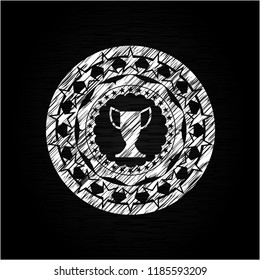 trophy icon with chalkboard texture