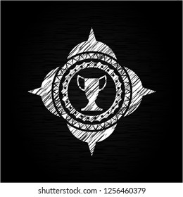 trophy icon with chalkboard texture