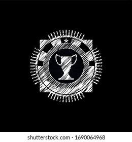 trophy icon with chalkboard texture