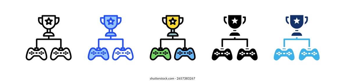 Colección de icono de trofeo con múltiples estilos
