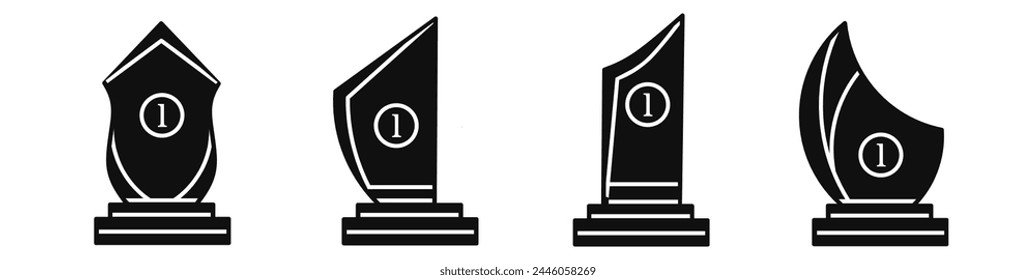 Trophy icon collection. Stock vector illustration.