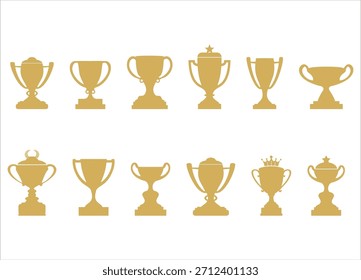 Troféu ícone taça, taça de troféu, taça vencedora de prêmios, prêmio símbolo arte ilustração