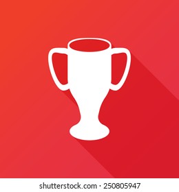 Trophy Icon. Trophy Cup Flat Icon with Long Shadow. EPS 10 vector illustration for design. Vector illustration.