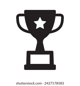 Trophy icon. Trophy cup, winner cup, victory cup vector icon. Reward symbol sign for web and mobile.