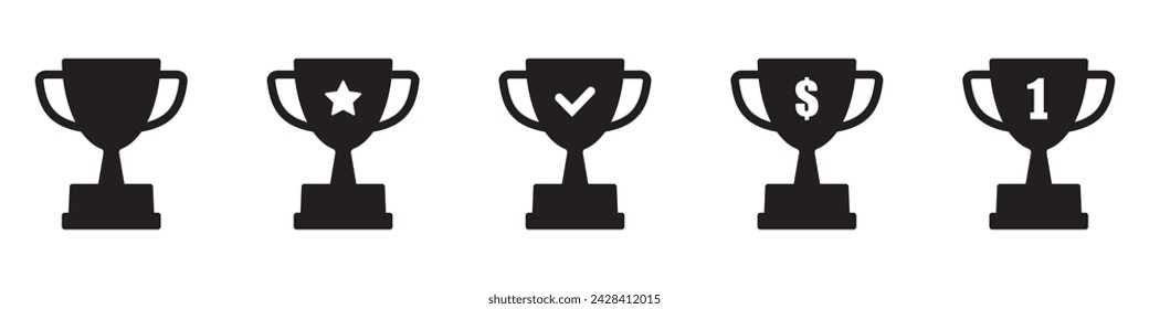 Trophy icon. Trophy cup, winner cup, victory cup vector icon. Reward symbol sign for web and mobile.