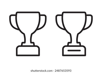 Trophäensymbol. Pokal, Siegerpokal, Sieger-Pokal-Ikone. Belohnungssymbol für Web und Handy.