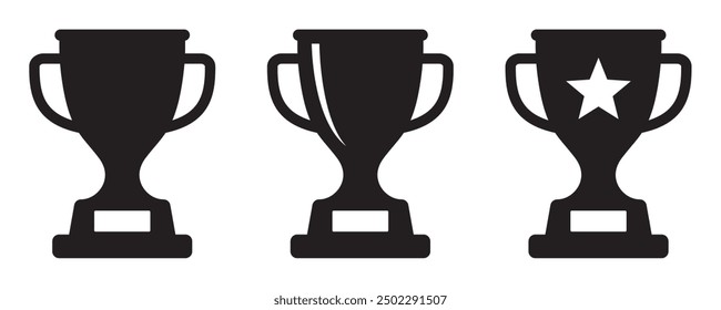 Trophy icon. Trophy cup, winner cup, victory cup icon. Reward symbol sign for web and mobile.