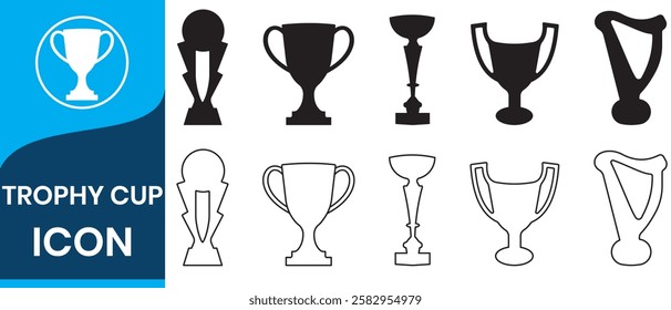 Trophy icon. Trophy cup, winner cup, victory cup icon. Reward symbol sign for web and mobile. Trophy cup icon  vector.
