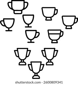 Trophy icon. Trophy cup, winner cup, victory cup icon. Reward symbol sign for web and mobile.Trophy icon set. Winner cup and victory reward symbol. 


