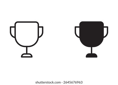 Trophy icon. Trophy cup, winner cup, victory cup icon. black line vector. 