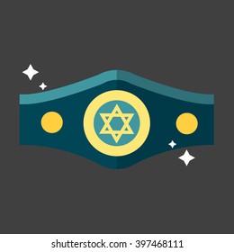  trophy icon with a David star. belt. Vector illustration