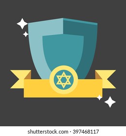  trophy icon with a David star. Vector illustration