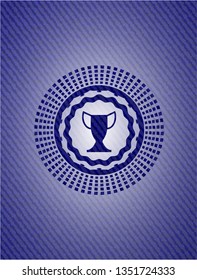 trophy icon with denim texture