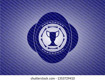trophy icon with denim texture