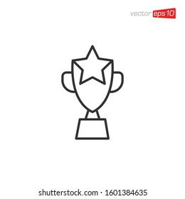 Trophy Icon Design Vector Template
