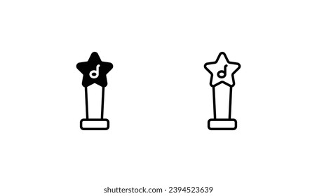 Trophy icon design with white background stock illustration