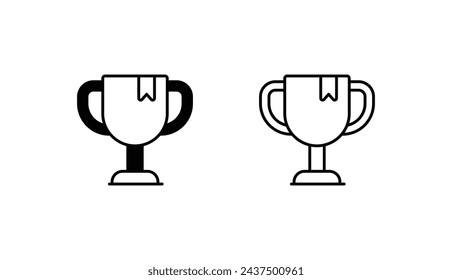Trophy icon design with white background stock illustration
