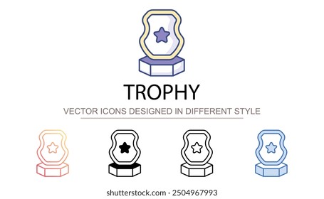 Diseño de icono de trofeo con fondo blanco