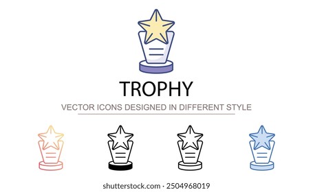 Trophy icon design with white background stock illustration