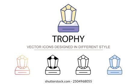 Diseño de icono de trofeo con fondo blanco