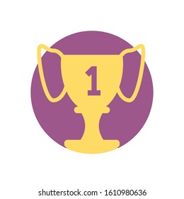 Trophy icon design, Winner first competition success sport best leadership compete and challenge theme Vector illustration