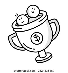Icono de trofeo en estilo doodle 

