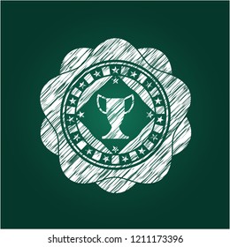 trophy icon drawn with chalkboard texture
