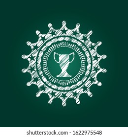 trophy icon drawn with chalkboard texture