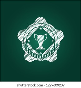 trophy icon drawn on blackboard