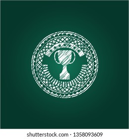 trophy icon drawn on a blackboard