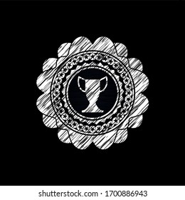 trophy icon drawn on blackboard