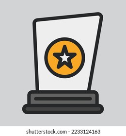 Trophy-Symbol in vollem Line-Stil, Verwendung für Website-Mobile-App-Präsentation