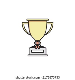 trophy icon filled outline style design. trophy icon vector illustration. isolated on white background.