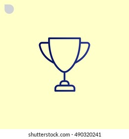  Trophy icon flat.
