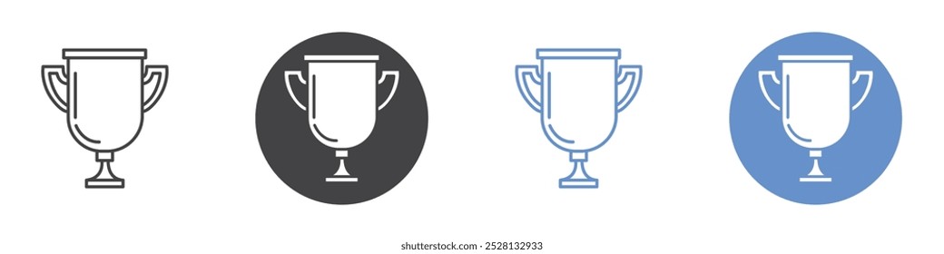 Icono de trofeo Arte plano en blanco y negro aislado
