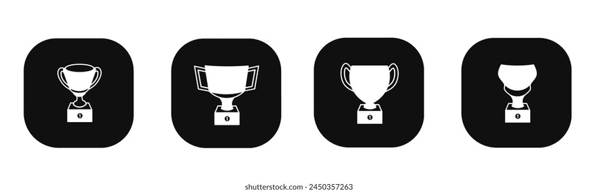 Trophy icon in flat. A trophy icon design. Stock vector.