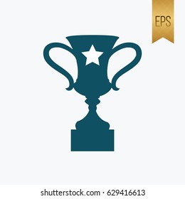 Trophy Icon. Flat Isolated Silhouette Vector Illustration