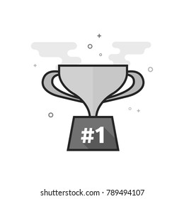 Trophy icon in flat outlined grayscale style. Vector illustration.