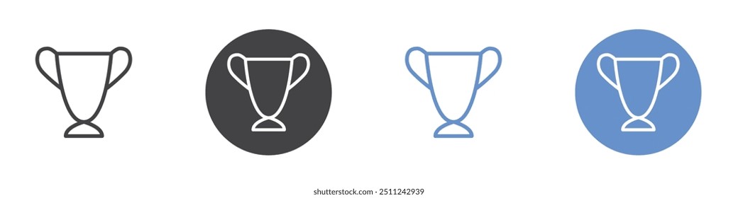 Icono de trofeo Conjunto plano en color blanco y negro