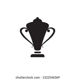 Trophy Icon In Flat Style Vector For Apps, UI, Websites. Black Icon Vector Illustration.