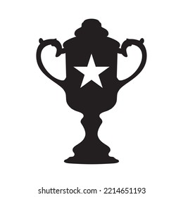 Trophy icon in flat style. Vector Illustration.