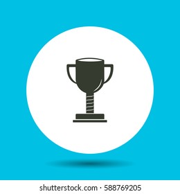 Trophy icon. Flat vector illustration in black on white background.