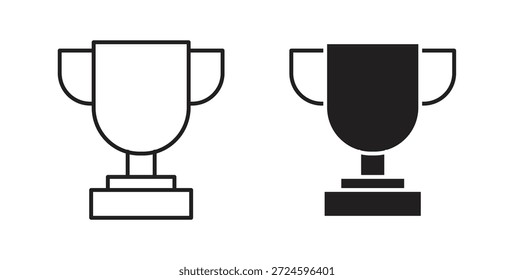 Glifo de icono de trofeo y concepto de símbolo de línea delgada.